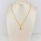 Set Cadena Lazo + Dije Cruz / 1,2 gr / 45.5 cm Oro Amarillo 18K