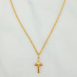 Set Cadena Lazo + Dije Cruz / 1,2 gr / 45.5 cm Oro Amarillo 18K