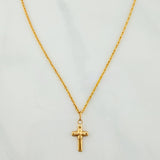 Set Cadena Lazo + Dije Cruz / 1,2 gr / 45.5 cm Oro Amarillo 18K