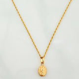 Set Cadena Lazo + Dije Virgen De Guadalupe / 1,3 gr / 44 cm Oro Amarillo 18K