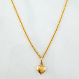 Set Cadena Lazo + Dije Corazon / 1,3 gr / 45 cm Oro Amarillo 18K