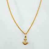 Set Cadena Lazo + Dije Ancla / 1,15 gr / 45 cm Oro Amarillo 18K