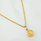 Set Cadena Lazo + Dije San Benito / 1,3 gr / 43.5 cm Oro Amarillo 18K