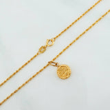 Set Cadena Lazo + Dije San Benito / 1,3 gr / 43.5 cm Oro Amarillo 18K