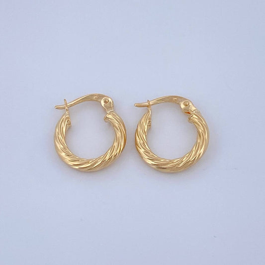 Candongas Ivy 1.05gr / 1.3cm / Oro Amarillo 18K &
