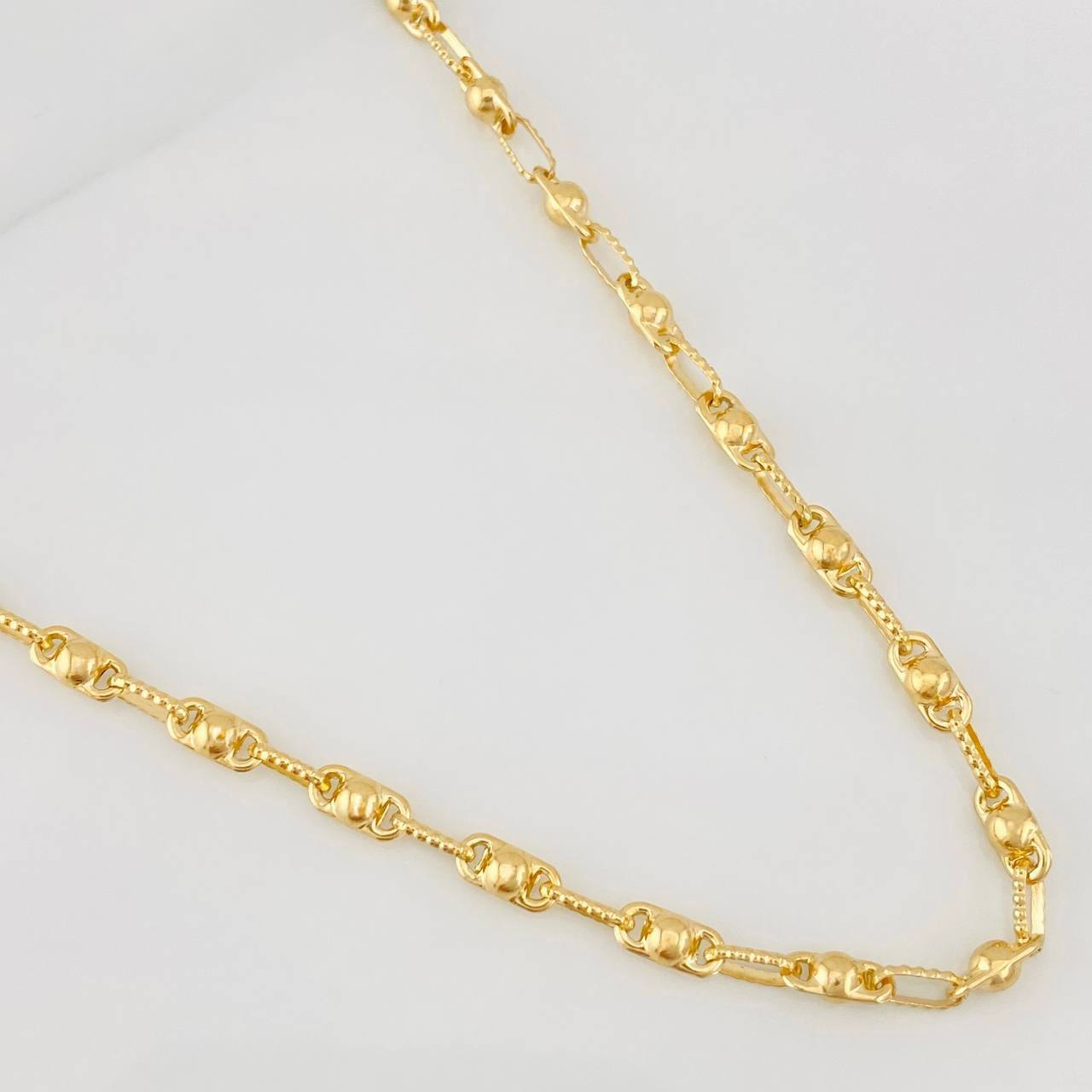 Cadena Rustica Burbuja 10.25g / 55cm / 3.4mm Oro Amarillo 18K