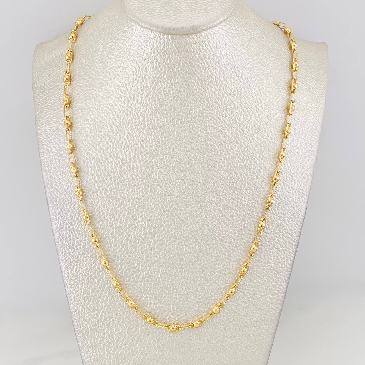Cadena Rustica Burbuja 10.25g / 55cm / 3.4mm Oro Amarillo 18K