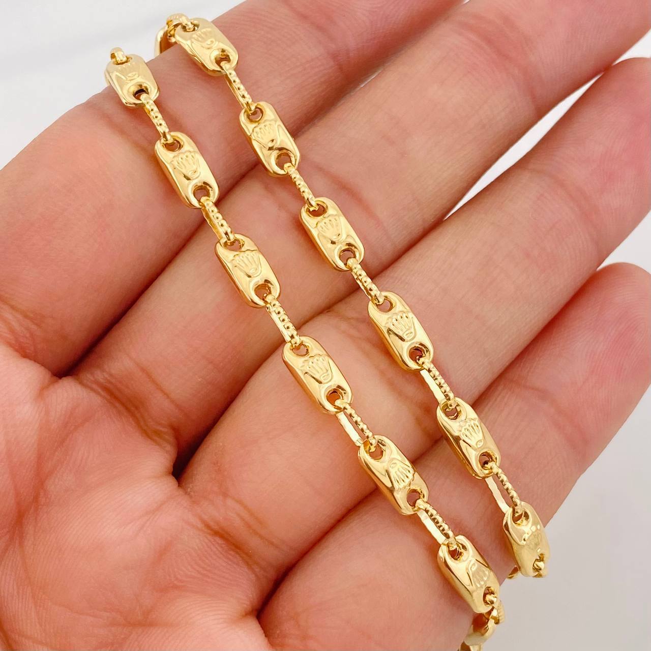 Cadena Rustica Corona 10.85g / 50cm / 4.21mm Oro Amarillo 18K
