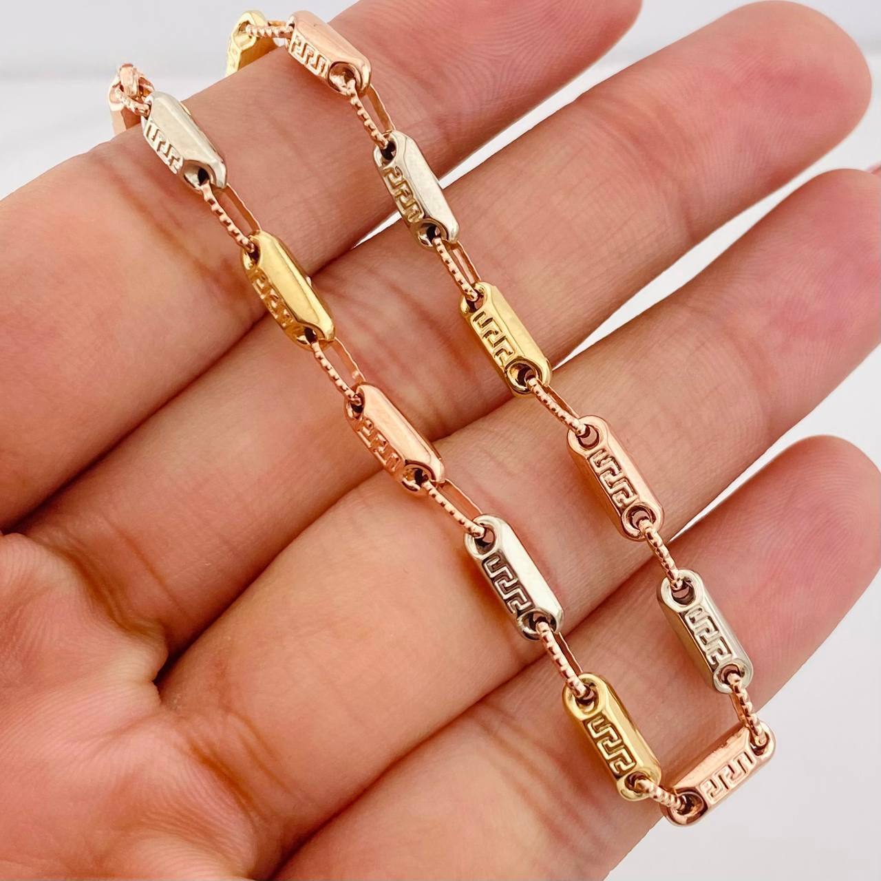 Cadena Rustica Tribal 13.4g / 60cm / 3.7mm Tres Oros 18K