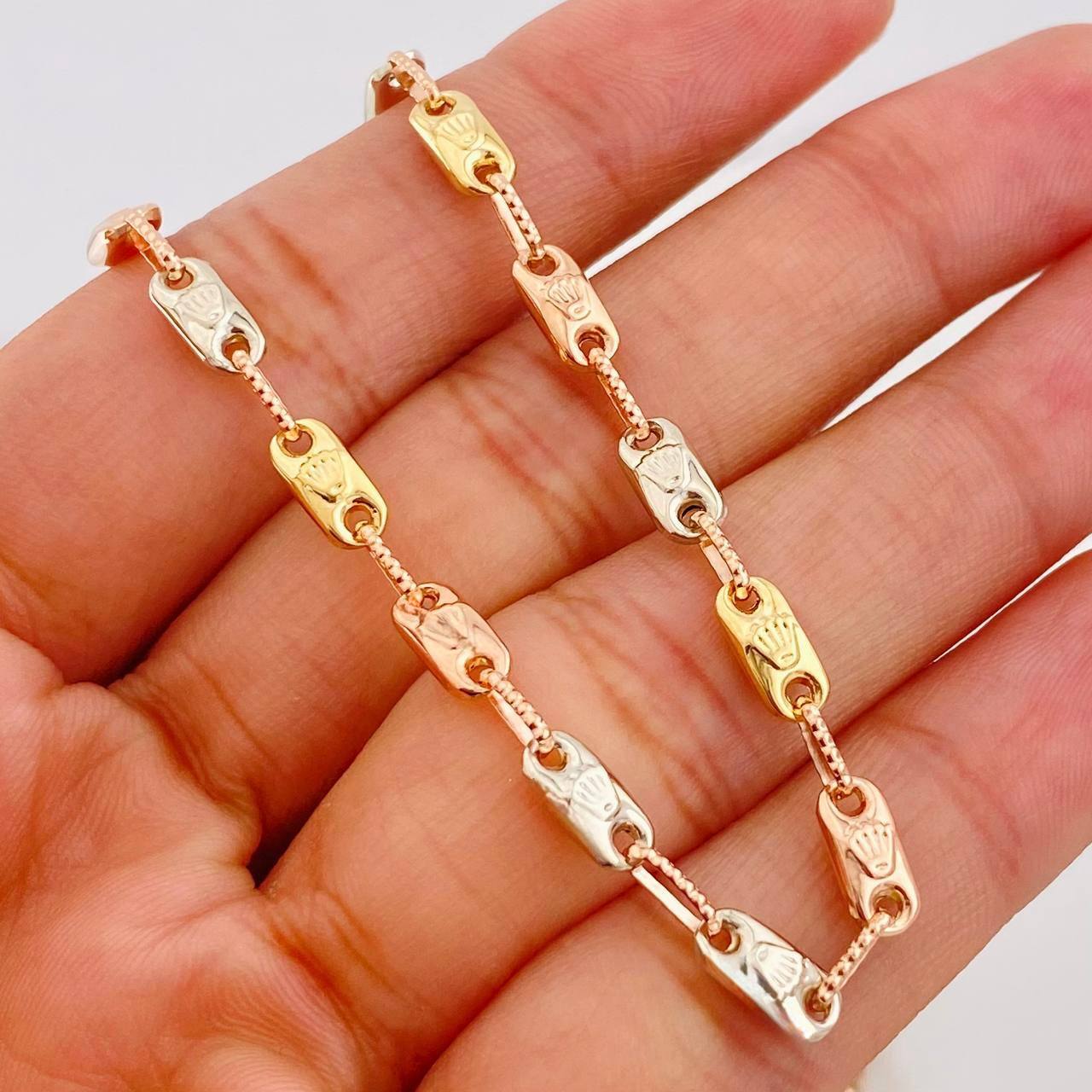 Cadena Rustica Corona 12.05g / 55cm / 4.23mm Tres Oros 18K