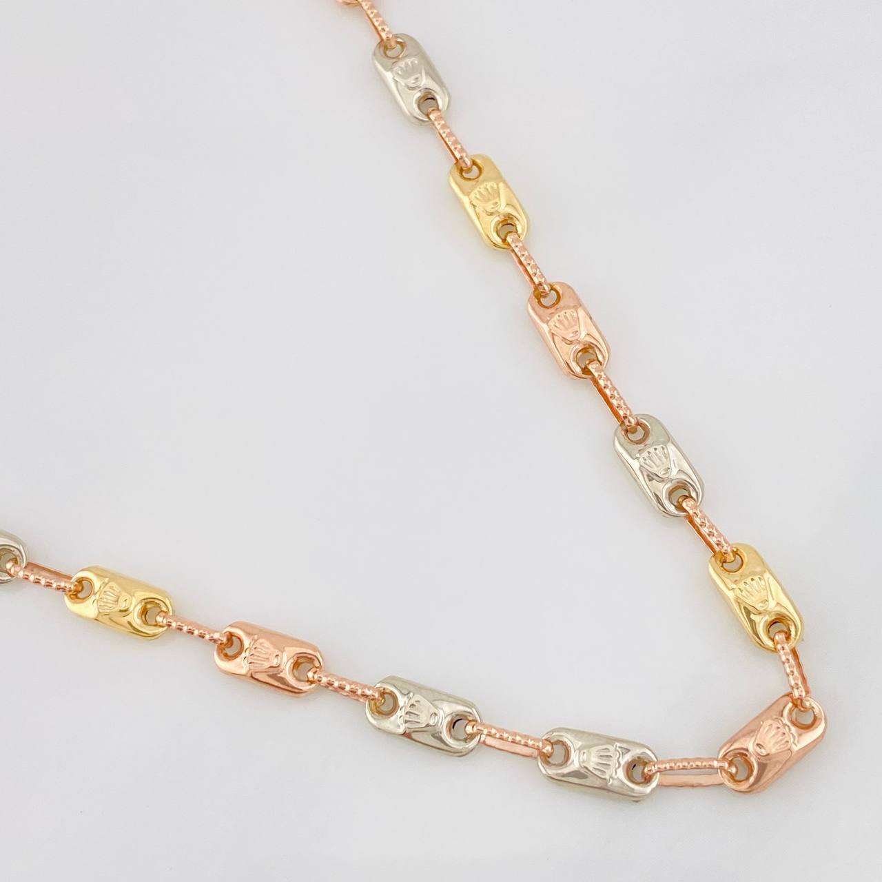 Cadena Rustica Corona 12.05g / 55cm / 4.23mm Tres Oros 18K