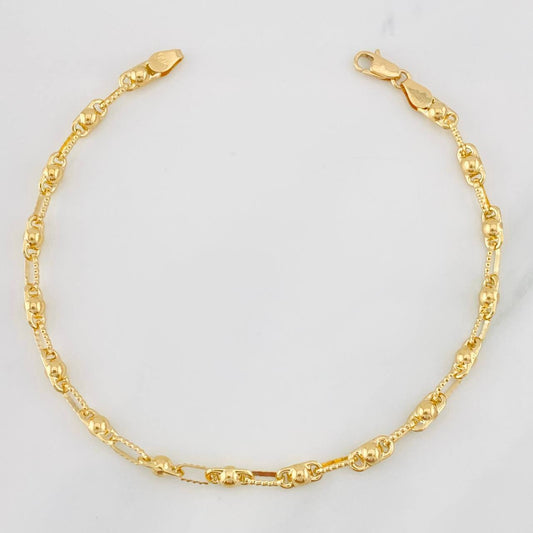 Pulso Rustica Burbuja 3.85g / 20cm / 3.22mm Oro Amarillo 18K