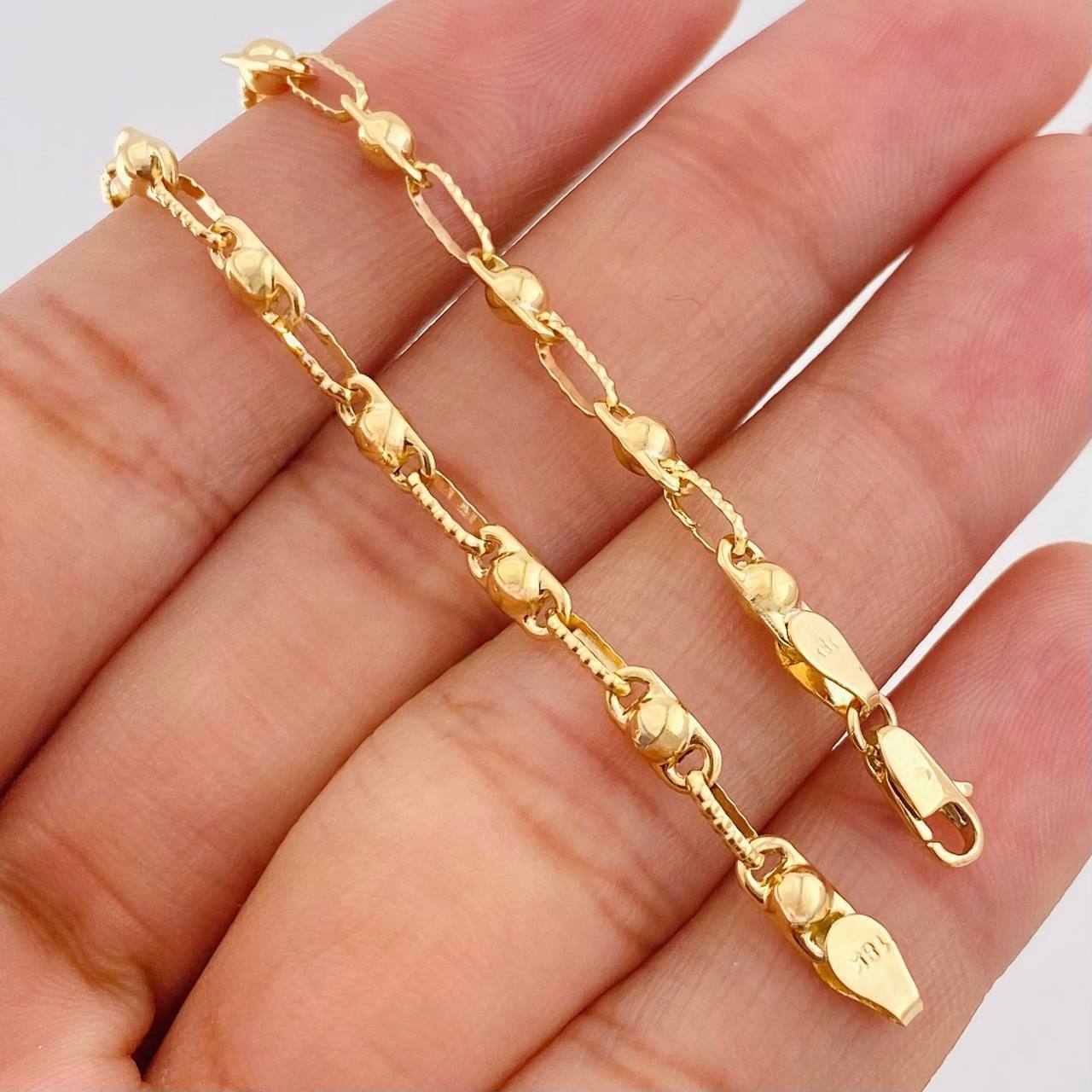 Pulso Rustica Burbuja 3.85g / 20cm / 3.22mm Oro Amarillo 18K