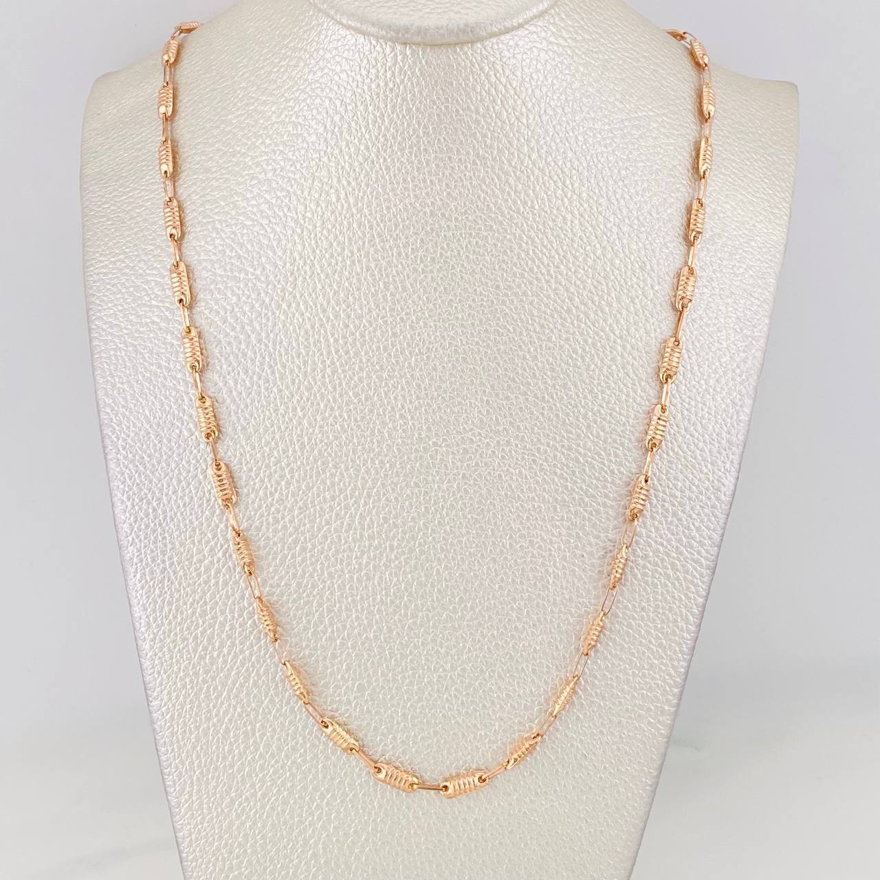 Cadena Rustica Cilindro 8.75g / 60cm / 3.18mm Oro Rosa 18K