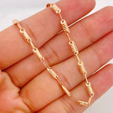 Cadena Rustica Cilindro 8.75g / 60cm / 3.18mm Oro Rosa 18K