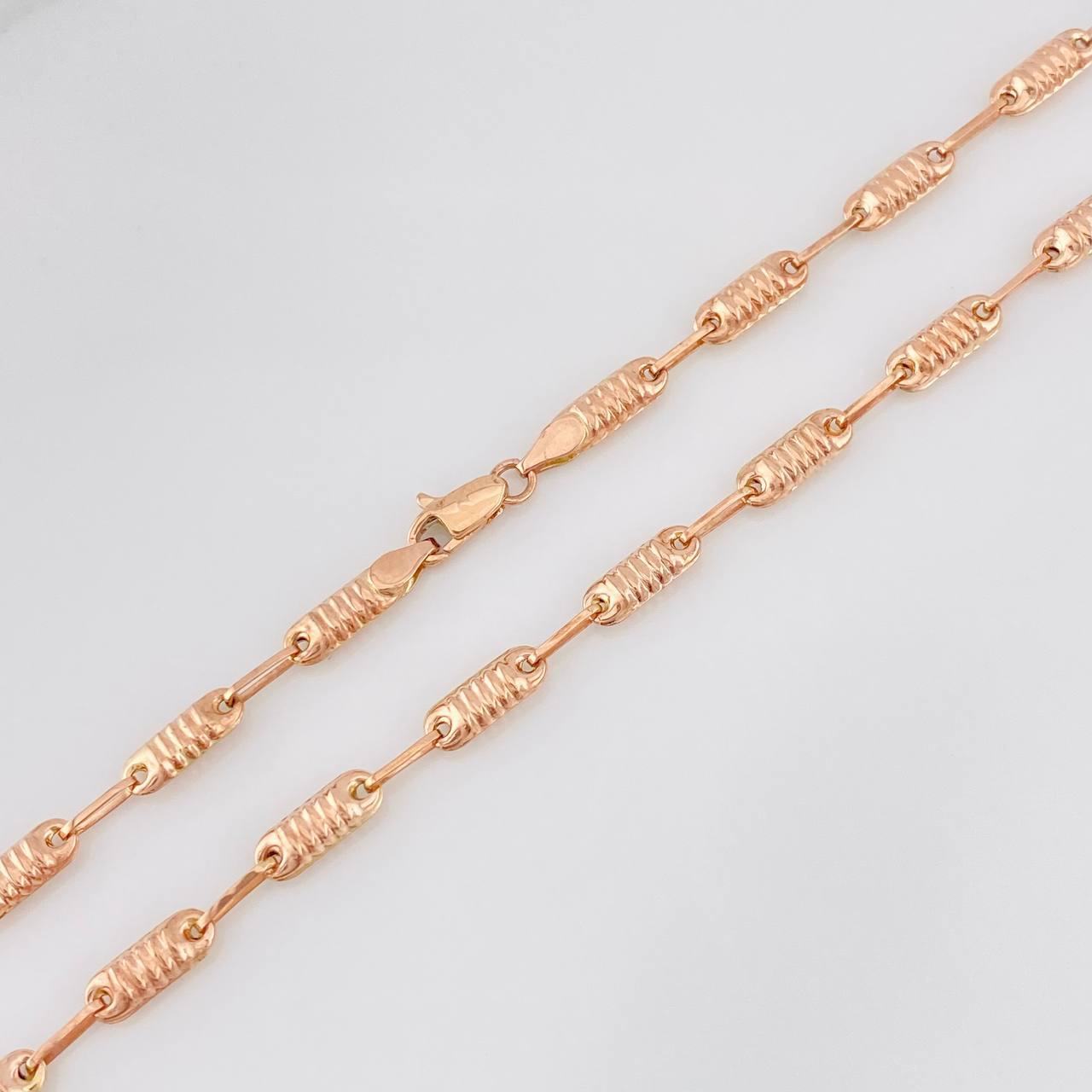 Cadena Rustica Cilindro 8.75g / 60cm / 3.18mm Oro Rosa 18K