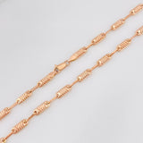Cadena Rustica Cilindro 8.75g / 60cm / 3.18mm Oro Rosa 18K