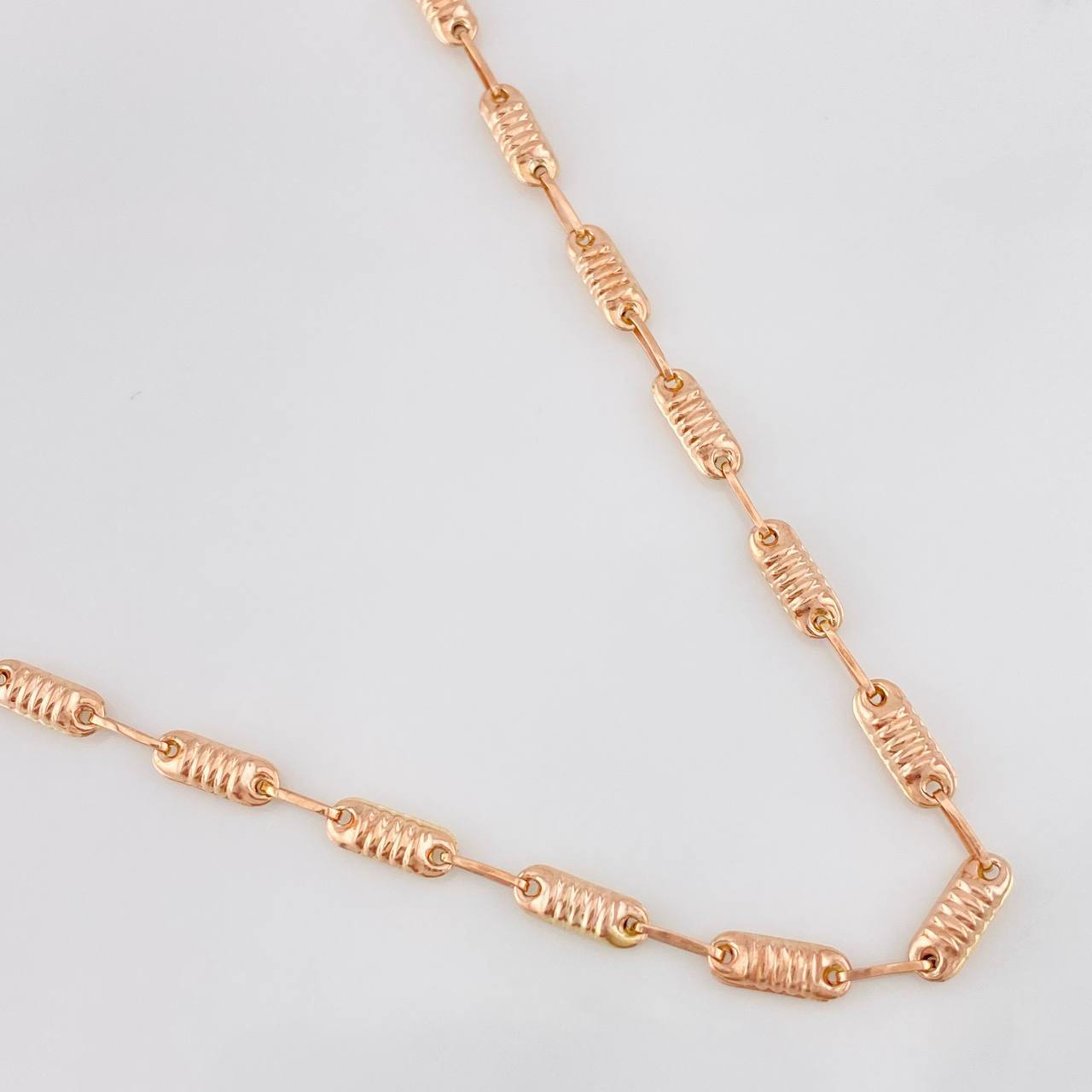 Cadena Rustica Cilindro 8.75g / 60cm / 3.18mm Oro Rosa 18K