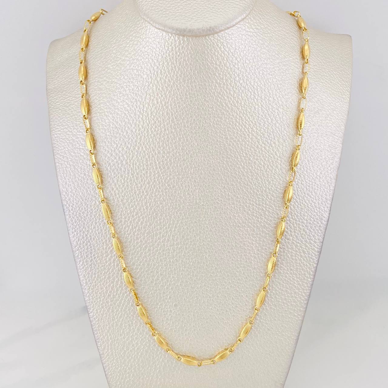 Cadena Rustica Eslabon 10.4g / 60cm / 3.15mm Oro Amarillo 18K