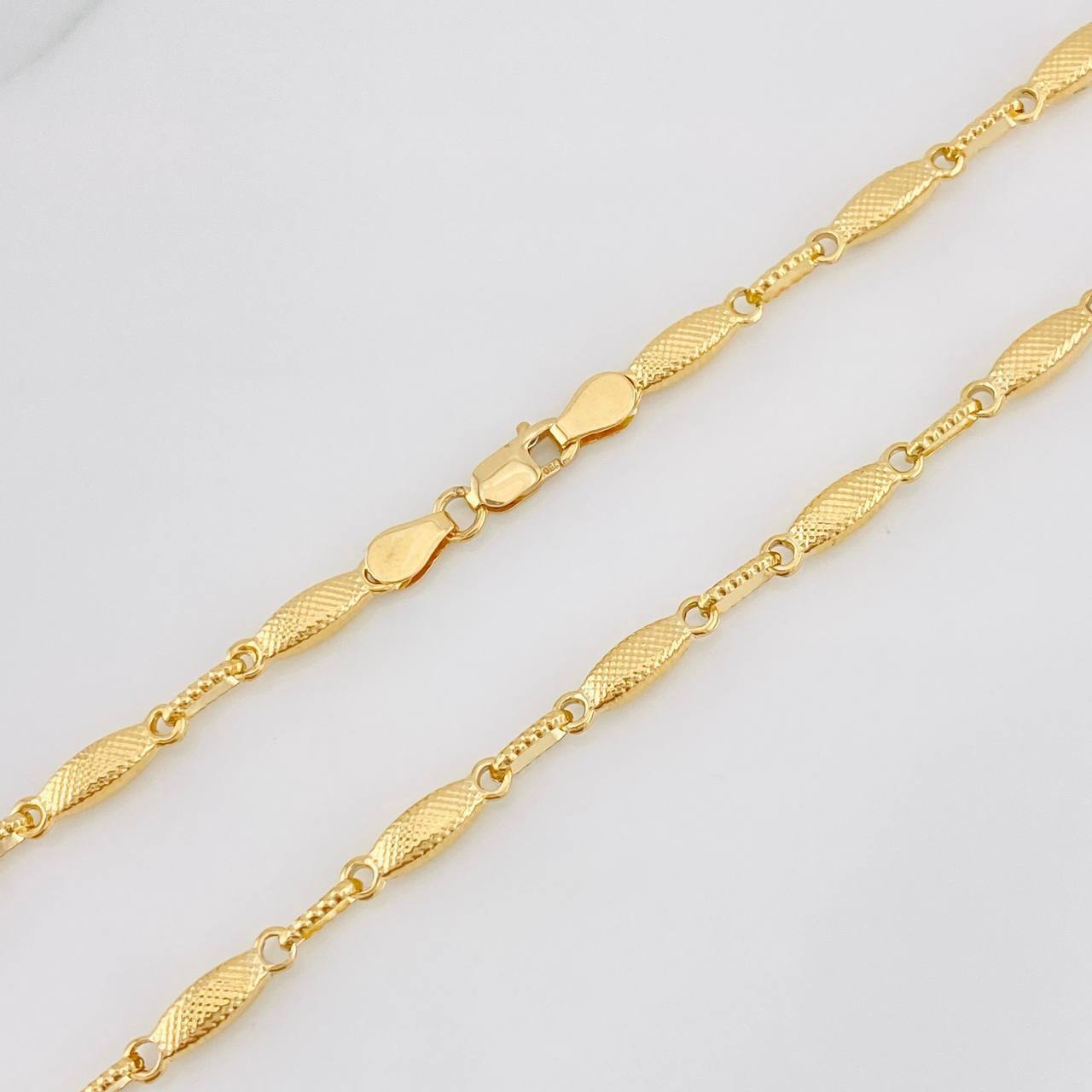 Cadena Rustica Eslabon 10.4g / 60cm / 3.15mm Oro Amarillo 18K