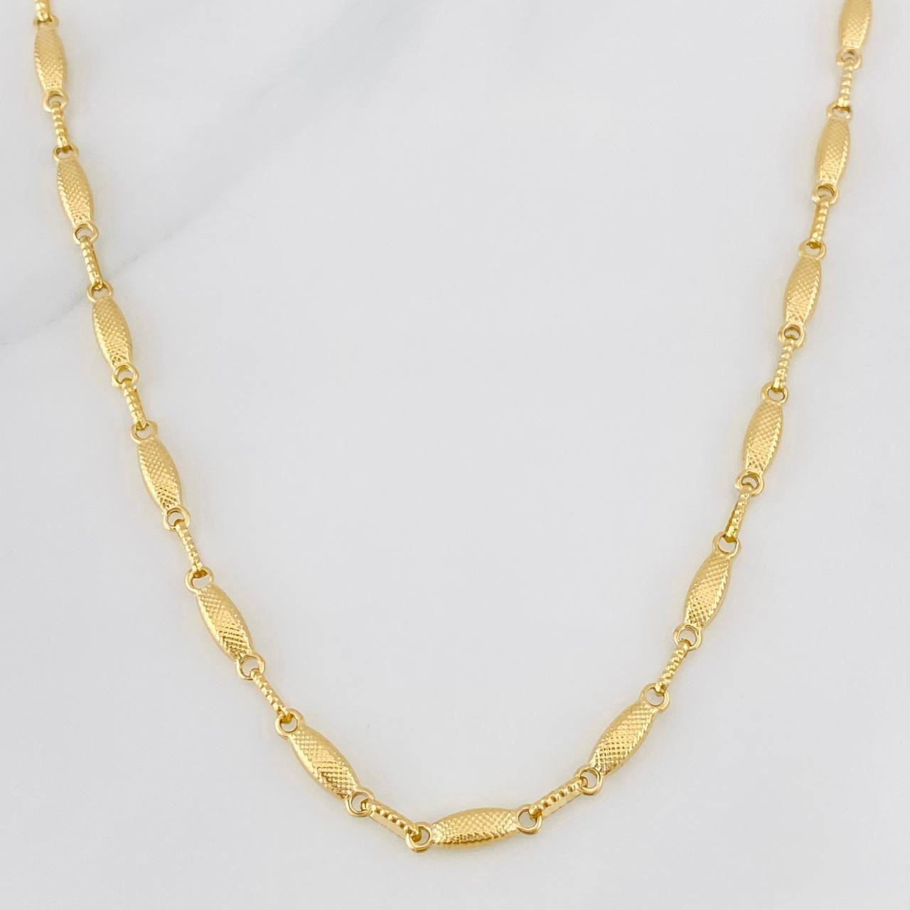 Cadena Rustica Eslabon 10.4g / 60cm / 3.15mm Oro Amarillo 18K