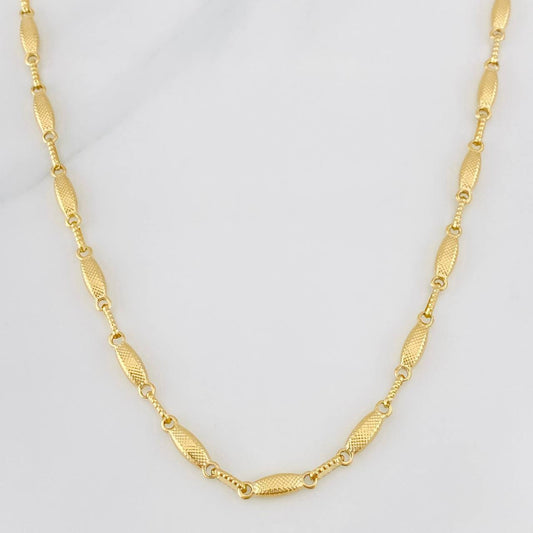 Cadena Rustica Eslabon 10.4g / 60cm / 3.15mm Oro Amarillo 18K