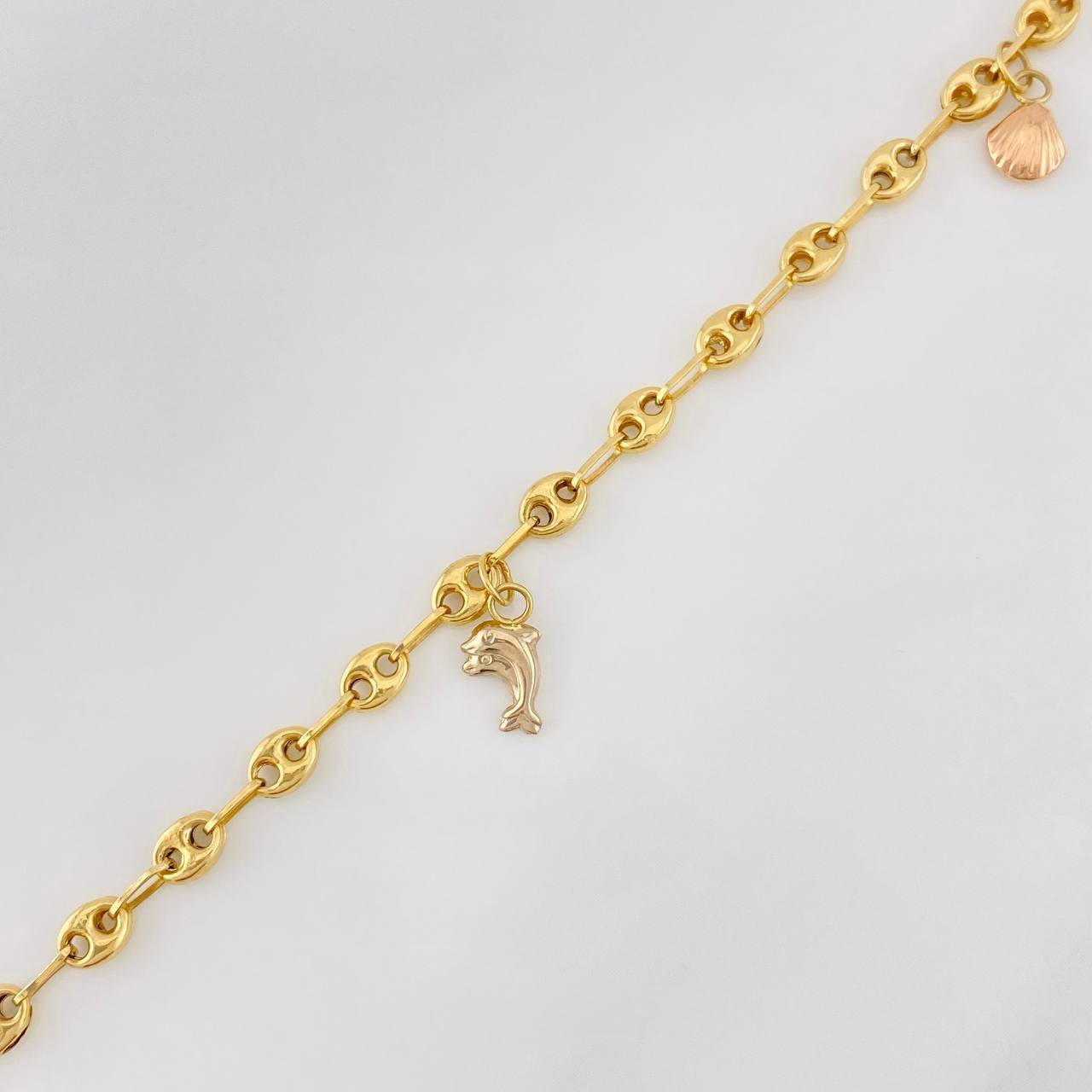 Tobillera GC Figuras 3.75g / 24.05cm / 3.7mm Oro Amarillo 18K