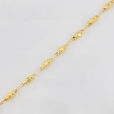 Tobillera Rustica Barril 3.5g / 25.05cm / 2.62mm Oro Amarillo 18K