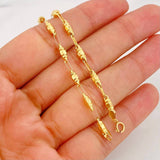 Tobillera Rustica Barril 3.5g / 25.05cm / 2.62mm Oro Amarillo 18K