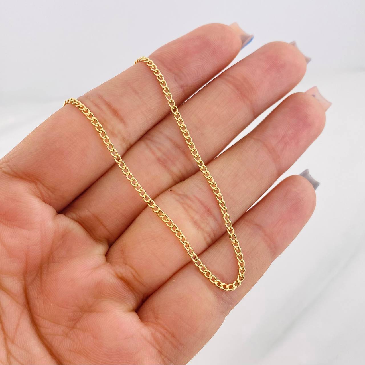 Cadena Mini Cubana 2.05g / 45cm / 1.6mm Oro Amarillo 18K