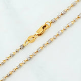 Cadena Morse Diamantada Media Luna 5.55 g / 50.2 cm / 1.7 mm Dos Oros Amarillo Blanco 18K