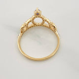 Anillo Corona Cetro 1.95g / T6 3/4 Dos Oros Amarillo Blanco 18K