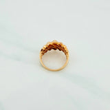 Anillo Triangulos 6.1g / T7 3/4 Dos Oros Amarillo Blanco 18K