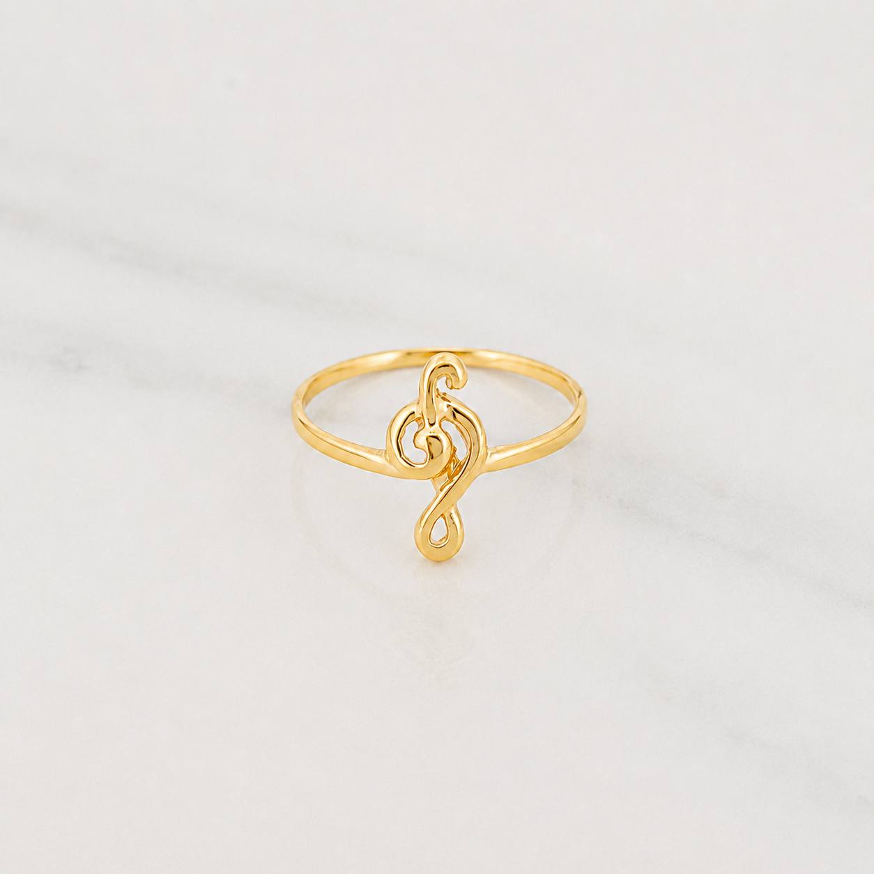Anillo Nota Musical 1.3g / T6 3/4 Oro Amarillo 18K