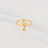 Anillo Nota Musical 1.3g / T6 3/4 Oro Amarillo 18K