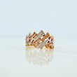 Anillo Triangulos 6.1g / T7 3/4 Dos Oros Amarillo Blanco 18K