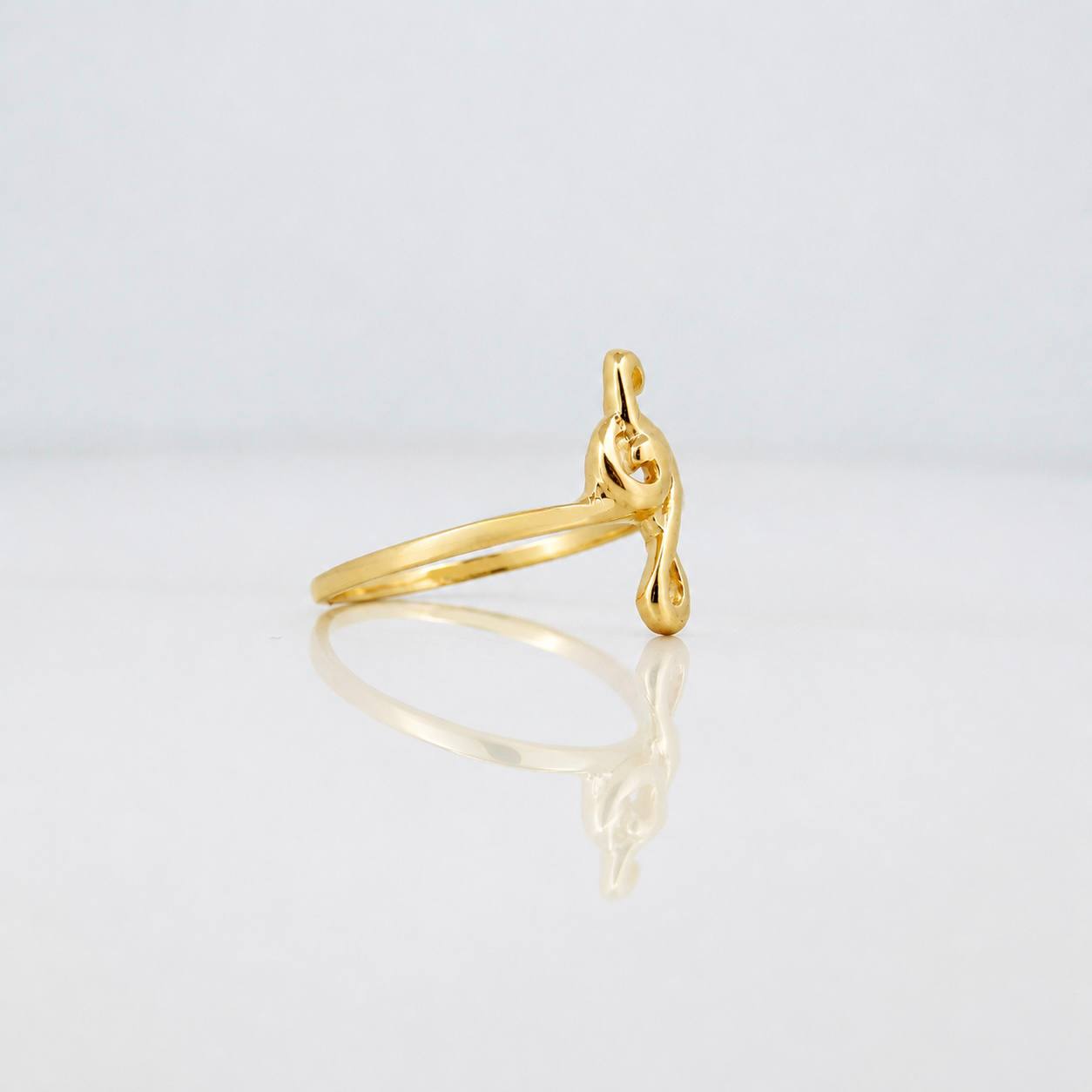 Anillo Nota Musical 1.3g / T6 3/4 Oro Amarillo 18K