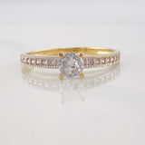Anillo Solitario Churumbela 1.7g / T7 Dos Oros Amarillo Blanco 18K