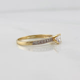 Anillo Solitario Churumbela 1.7g / T7 Dos Oros Amarillo Blanco 18K