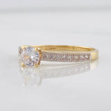 Anillo Solitario Churumbela 1.7g / T7 Dos Oros Amarillo Blanco 18K