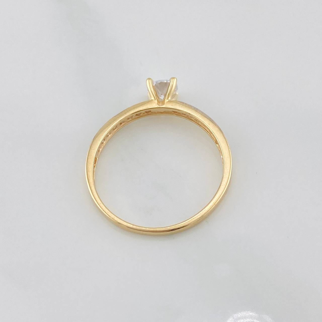Anillo Solitario Churumbela 1.7g / T7 Dos Oros Amarillo Blanco 18K