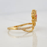 Anillo Flor 2.75g / T7 1/2 Oro Amarillo 18K