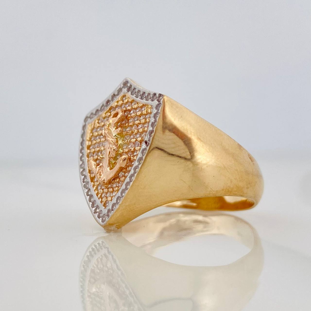Anillo Ancla 9.05g / T9 3/4 Tres Oros 18K