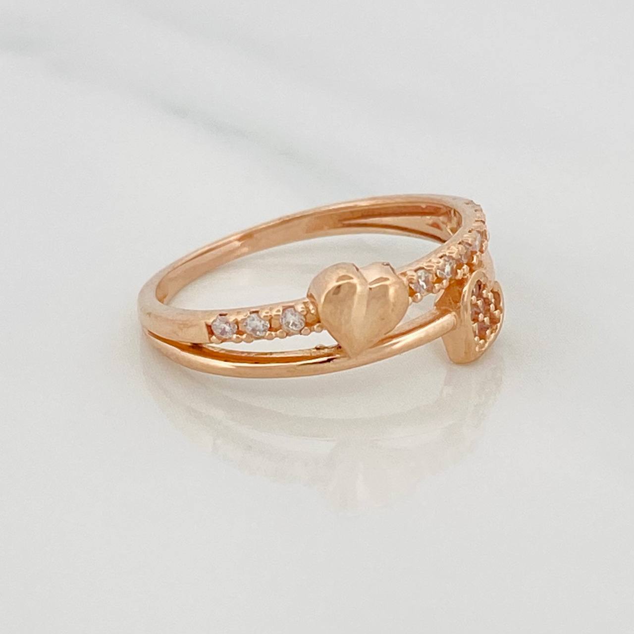 Anillo Corazon 2.2g / T6 1/4 Oro Rosa 18K