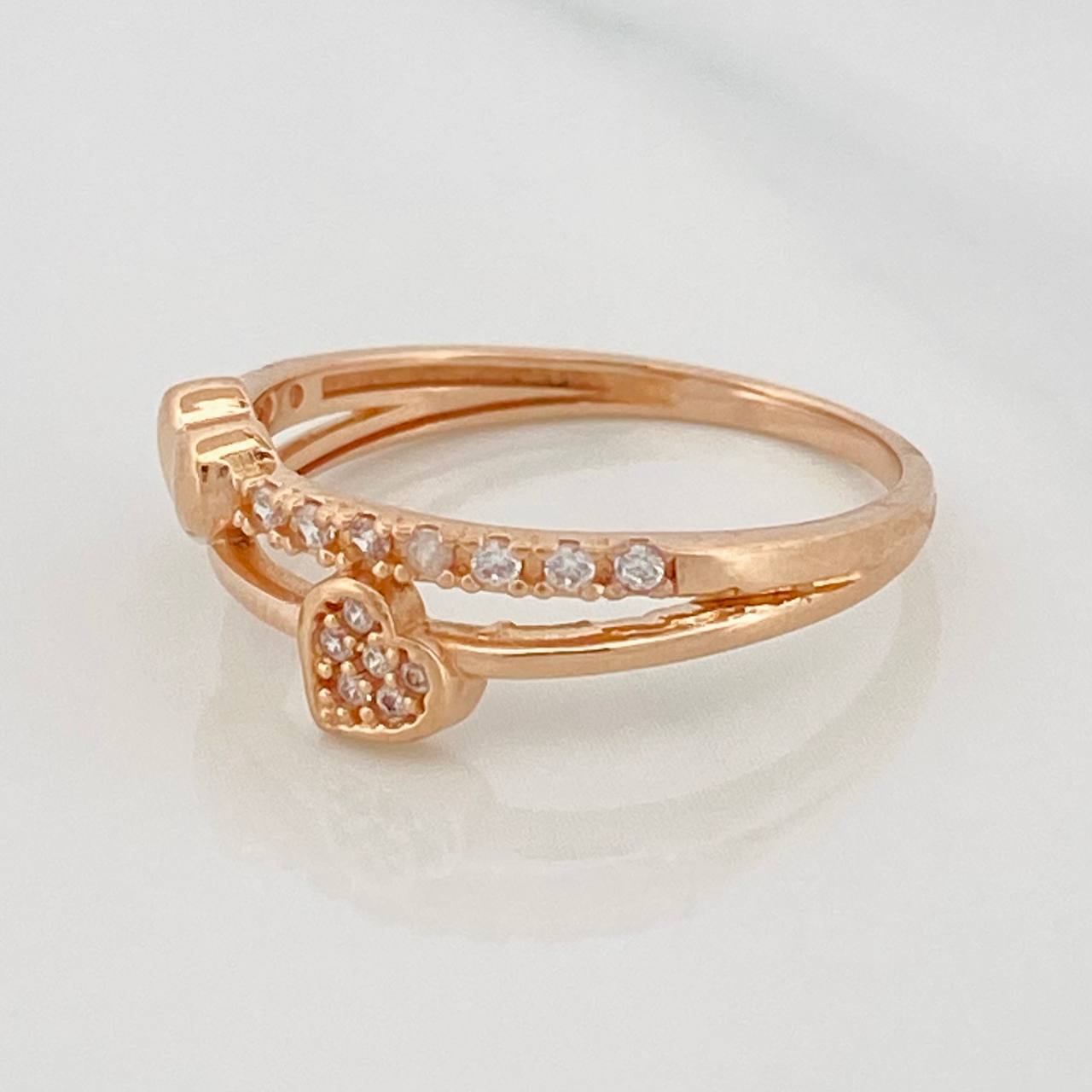 Anillo Corazon 2.2g / T6 1/4 Oro Rosa 18K