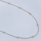Cadena Aro Seguido Bolas 1.2gr / 45.3cm / Dos Oros Amarillo Blanco +3 18K +