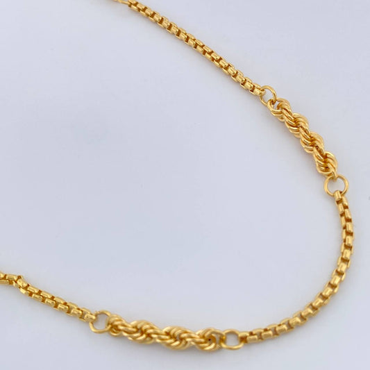 Cadena Lazo Veneciana 5.4gr / 45cm / Oro Amarillo +3 18K +