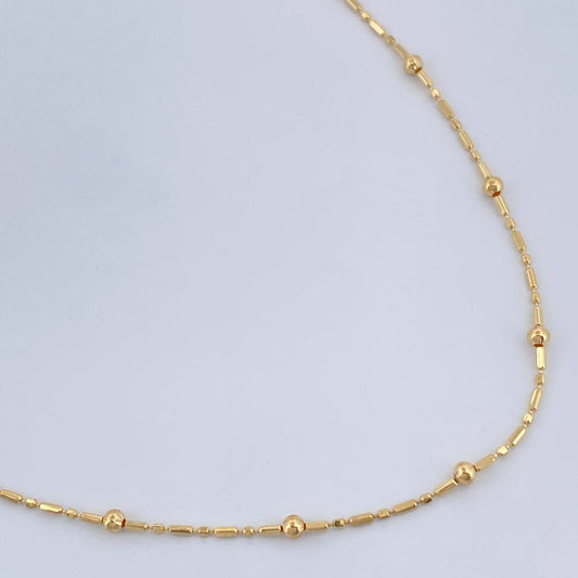 Cadena Morse Bolas 1.9gr / 45.5cm / Oro Amarillo +3 18K +
