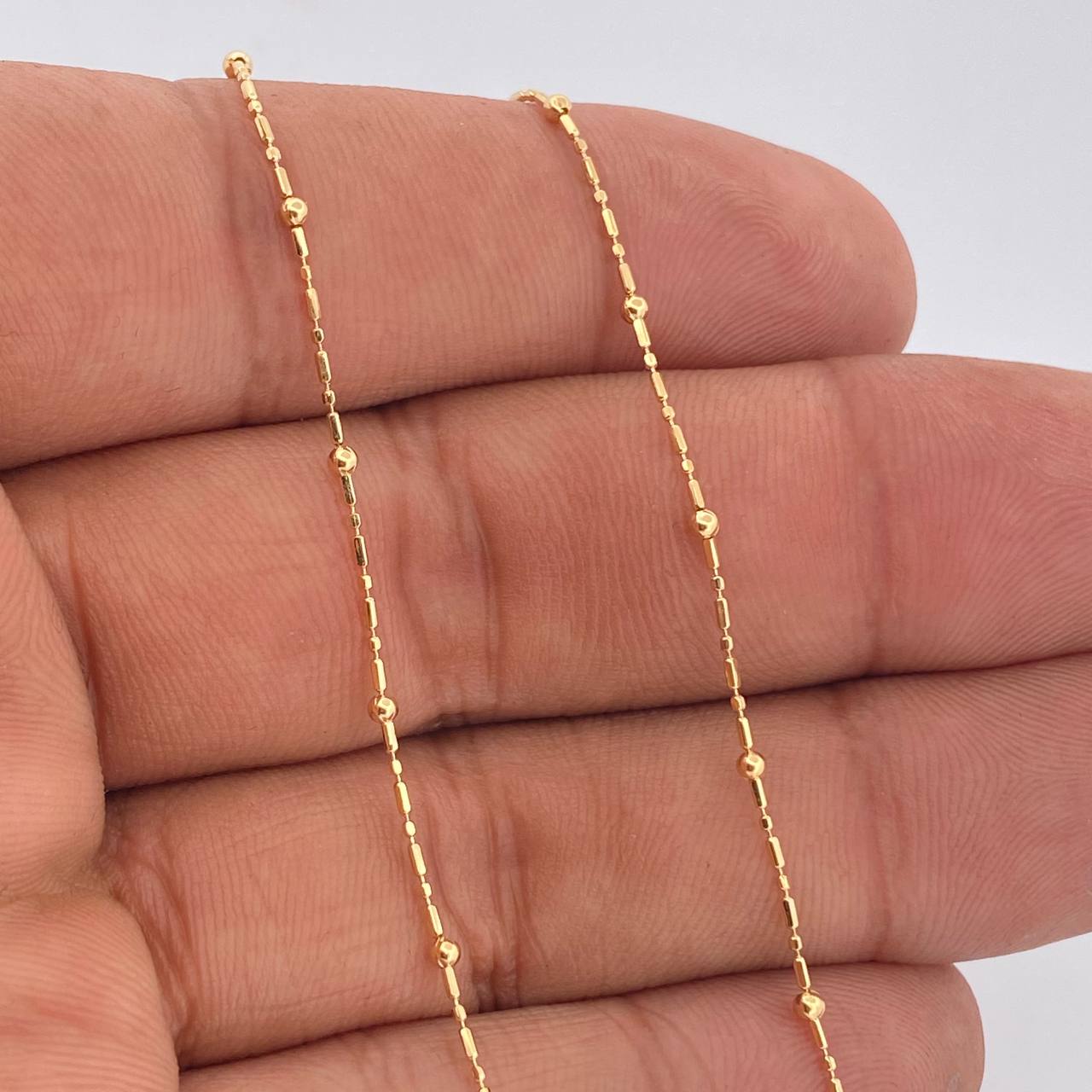 Cadena Morse Bolas 1.9gr / 45.5cm / Oro Amarillo +3 18K +