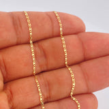 Cadena Escalera Plana 1.5gr / 50cm / +3 Oro Amarillo  18K &